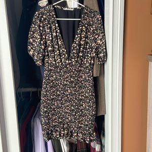 Abercrombie and Fitch black short dress with floral design